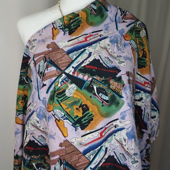 Nicole Miller Accessories - Vintage Nicole Miller Lavender Silk Helicopter Airplane Large Unique Scarf